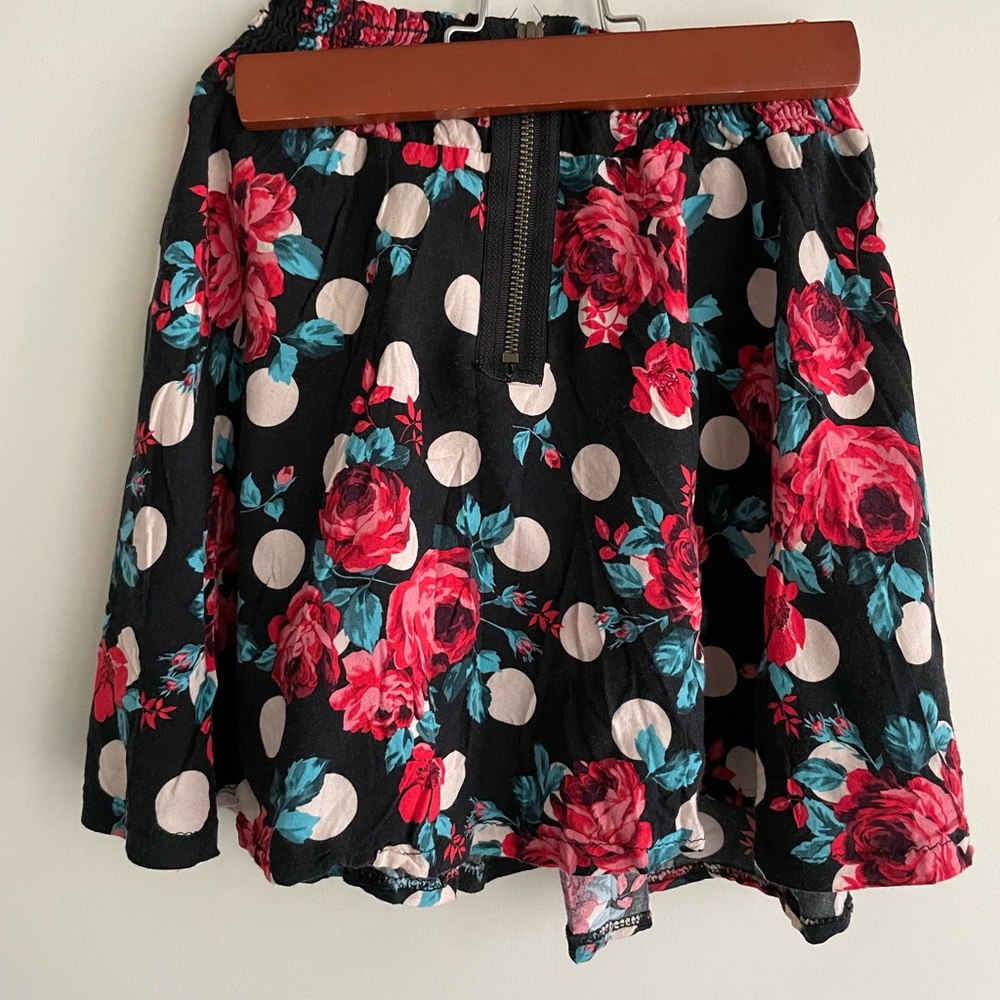 Cute flower and polka dot skirt